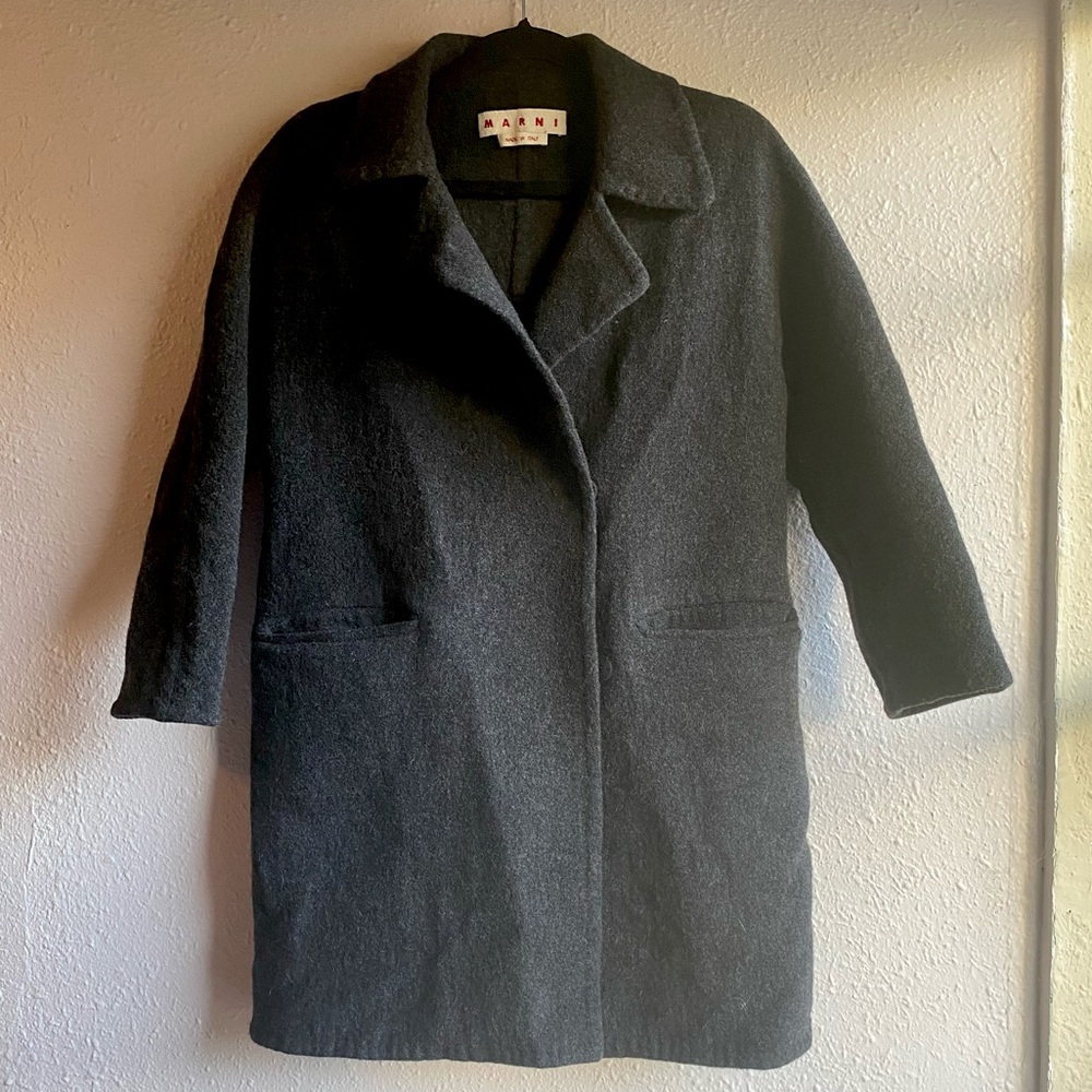Marni virgin wool grey classic jacket blazer xs s